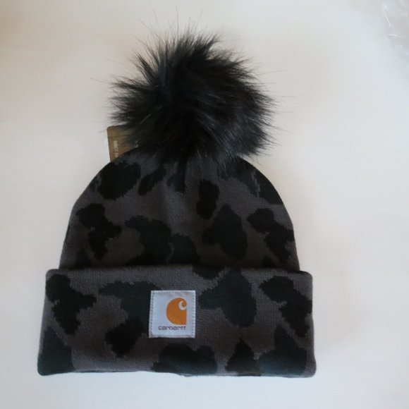Carhartt Camo Beanie Handmade in USA Pom Cap